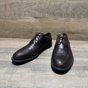 Kenneth Cole Pyra-mid Brown Leather Apron Toe Oxford Shoe Men's Size 11